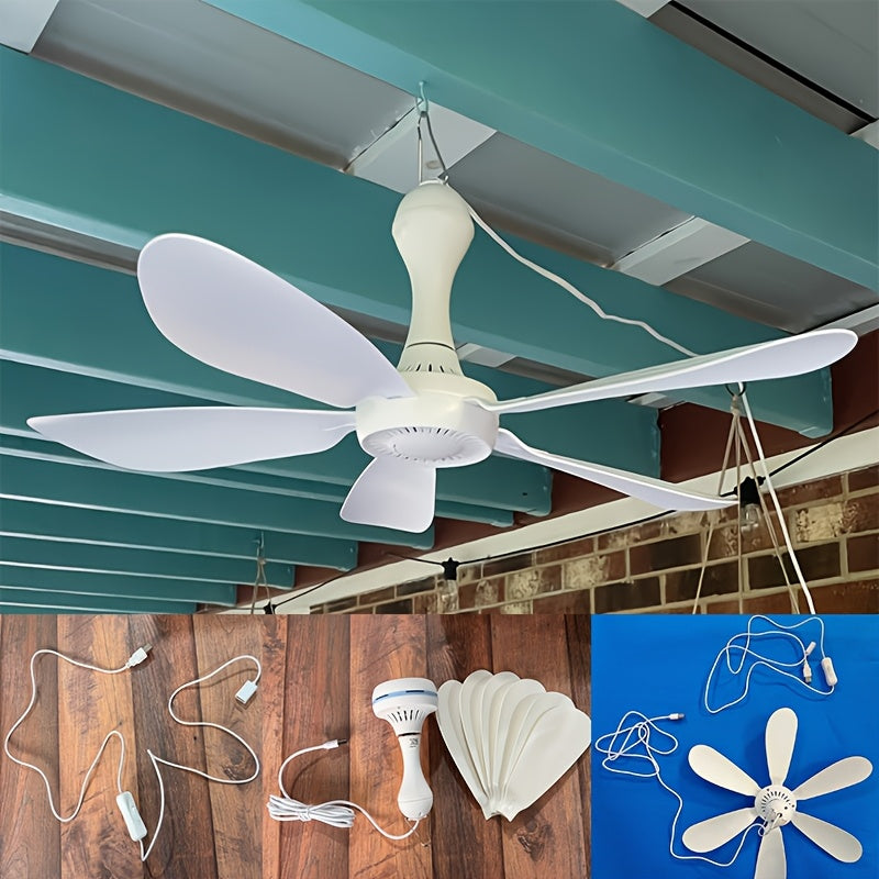 NNETM USB Mini Hanging Fan Portable Ceiling Tent Fan