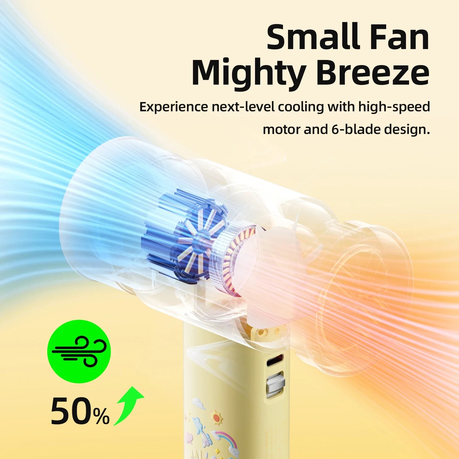 NNEOBA Mini High-Speed Rechargeable Handheld Fan