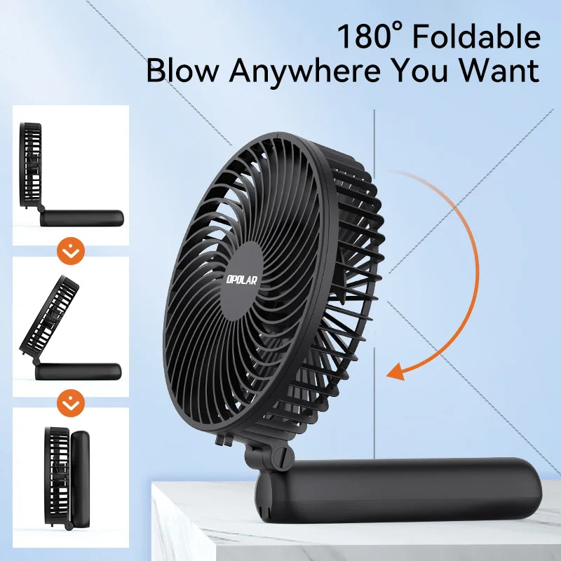 NNEOBA 6-Inch 10,000mAh Rechargeable Handheld Mini Fan