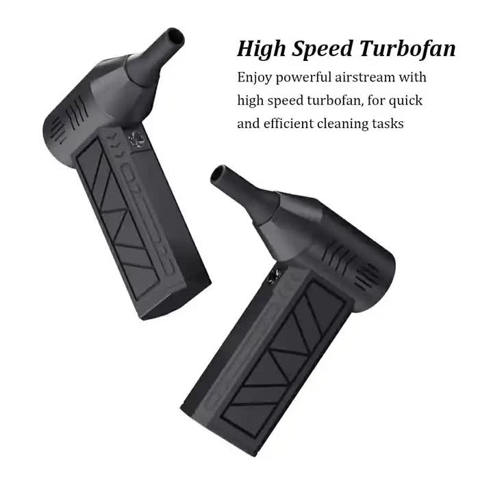 NNEDSZ Black High-Speed Mini Turbo Fan for Camping and Outdoor Use - Handheld 130,000 RPM Brushless Blower & Dust Cleaner