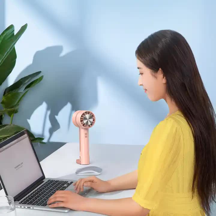 NNEDSZ Black Outdoor Handheld Cooling Fan - Mini Macaron Portable Desk Fan with Carabiner, Ideal for Home, Travel, and Hiking