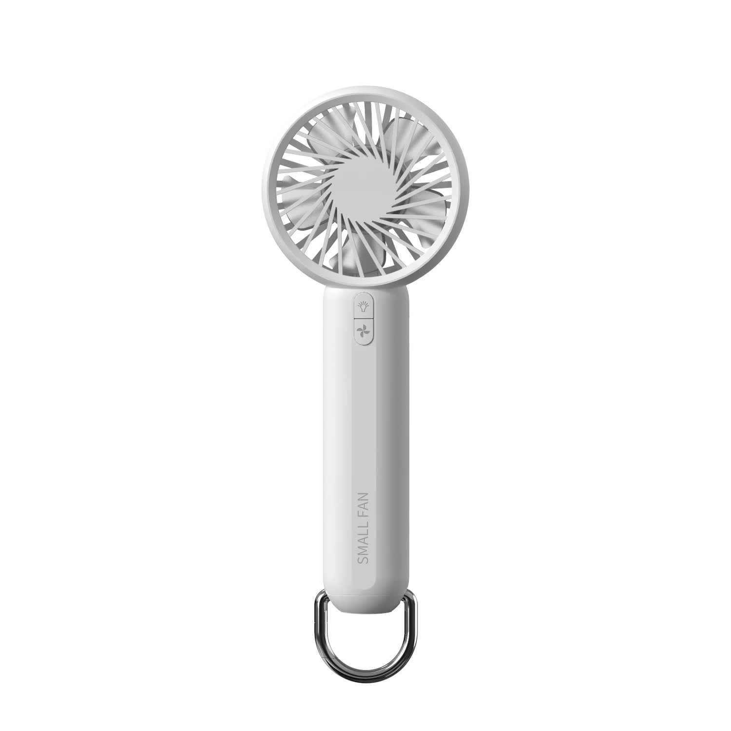 NNEDSZ White Mini Handheld Rechargeable Fan - Portable USB-Powered Cooling with Keyring