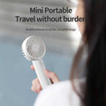 NNEDSZ White Mini Handheld Rechargeable Fan - Portable USB-Powered Cooling with Keyring