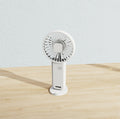 2-PCS White Portable USB Rechargeable Mini Handheld Fan with Desktop Base & Phone Stand - 3-Speed Quiet Operation
