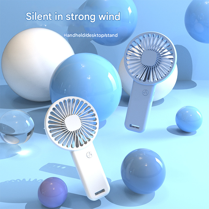 2-PCS Pink Portable USB Rechargeable Mini Handheld Fan with Desktop Base & Phone Stand - 3-Speed Quiet Operation