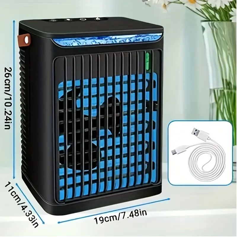 NNETM Mini Air Cooler with Portable Fan (5-in-1)
